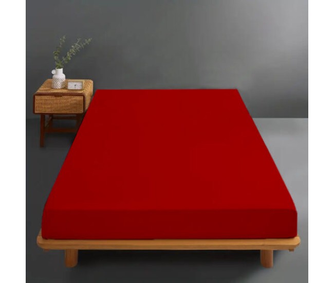Husa de pat bumbac 100 % tricot rosu